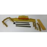 Hornby Dublo, a three rail track, signals and points and platform station, a mixed lot