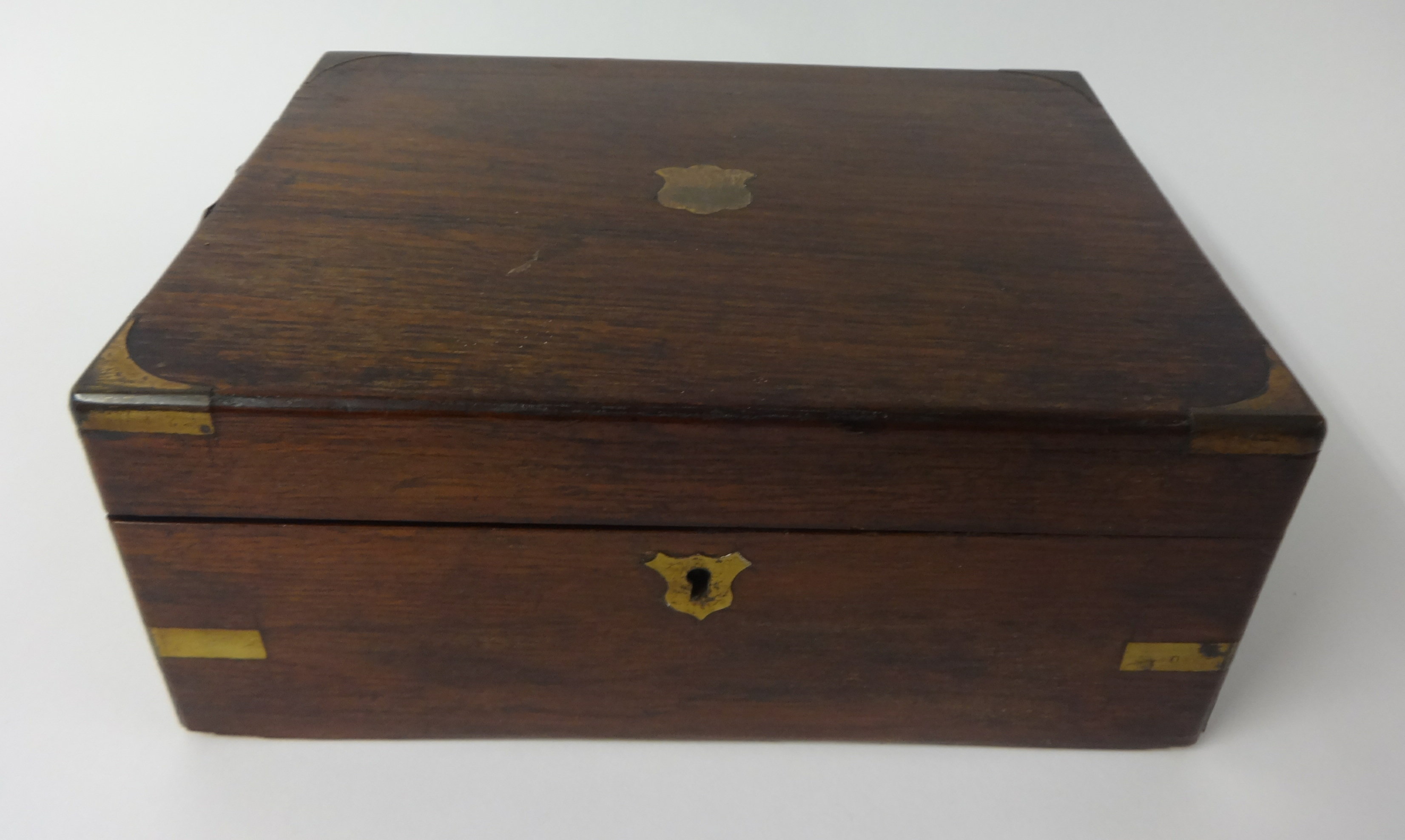 Two Victorian rosewood and walnut writing slopes each with brass mounts (2) - Image 2 of 2