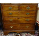 A 19th century mahogany chest fitted with two short and three long drawers, width 102cm.
