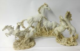 Three large modern Academy Horse Scultures