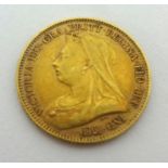 Victoria, gold half sovereign, 1893.