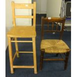 Two antique child's chairs.
