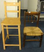 Two antique child's chairs.