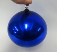 A Victorian blue glass, Witches Ball, diameter approx 26cm.