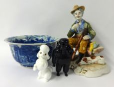 A pair of modern oriental black panels, a Royal Doulton dog and other various collectables etc.