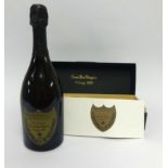 A bottle of Cuvee Dom Perignon Vintage 1990, boxed