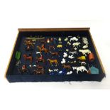 Collection of painted led hunting figures, farmyard animals and Britain's plastic figures.