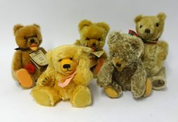 A collection of teddy bears including Hermann Zotty, no labels possibly circa 1980's, also a Hermann