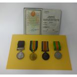 First World War pair of medals awarded to Lesley John Parkin, a defence medal and also a Queen