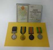 First World War pair of medals awarded to Lesley John Parkin, a defence medal and also a Queen