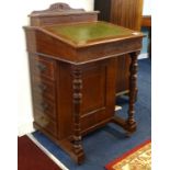 An Edwardian mahogany and inlaid Davenport desk