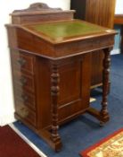 An Edwardian mahogany and inlaid Davenport desk