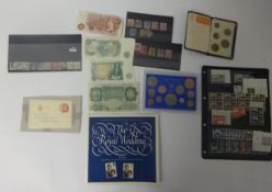 Mixed collection of general stamps and coins