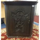 Antique dark wood corner unit, possibly Welsh.