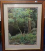 D.J.Robinson pastel circa 1990 titled 'The Heaven Tree', signed exhibition label to verso The Hall