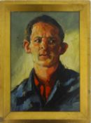 Robert Lenkiewicz (1941-2002) early oil on canvas 'Portrait David Lois Helingoe', a project work,