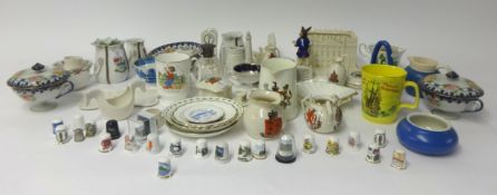 Crested Ware including Cauldon china ivorine replica of Queens Dolls house designed by Sir Edwin