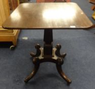 19th Century mahogany cnetre table on a pedestal base