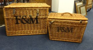 Two Fortnum and Masons wicker hampers.