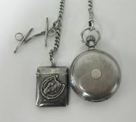 Longines, a 19th Century silver full hunter pocket watch, keyless movement,