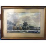 W.Pearson, signed English watercolour, rural church, mounted and framed.