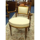 Edwardian mahogany inlaid chair.