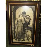 LARGE PRINT OF MAN AND WOMAN AFTER C.TREVES 1920