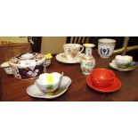 SMALL SELECTION OF DECORATIVE CUPS AND SAUCERS INCLUDING QUEEN VICTORIA DIAMOND JUBILEE, CERAMIC