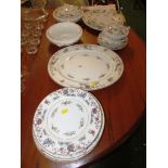 ROYAL WORCESTER PART DINNER SERVICE - PLATES, CHARGER AND LIDDED BOWLS