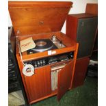 VINTAGE DYNATRON SRX30A TEAK CASED HI-FI UNIT WITH TURNTABLE AND TUNER, PAIR OF SPEAKERS AND