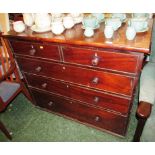 MAHOGANY CHEST OF TWO SHORT OVER THREE LONG DRAWERS