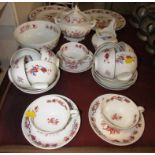 FLORALLY DECORATED CHINAWARE INCLUDING PLATES, BOWLS, CUPS AND SAUCERS