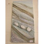 FRAMELESS ACRYLIC ON CANVAS PICTURE ENTITLED 'ROCK SLIP' BY JAN WALKER (SIGNED ON REVERSE)