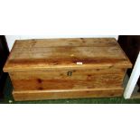 STRIPPED PINE LIFT TOP BLANKET BOX