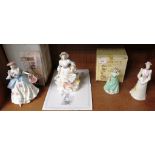 FOUR COALPORT FIGURINES - CRIES OF LONDON 'STRAWBERRIES SCARLET STRAWBERRIES' WITH CERTIFICATE, '