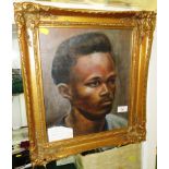 DOUBLE SIDED GILT FRAMED AND GLAZED PORTRAIT PAINTED IN OILS BY REGINALD A.PHILLIPS