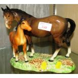 BESWICK FIGURAL GROUP MARE AND FOAL (A/F)