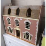 PALE PINK PAINTED DOLL'S HOUSE