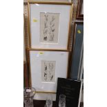 PAIR OF FRAMED AND MOUNTED WOODCUT PRINTS FROM 'THE CANTERBURY TALES' AFTER ERIC GILL, WITH FOLIO