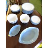 DENBY DINNERWARE INCLUDING PLATES, BOWLS AND SERVING DISHES