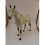 Beswick large racehorse in grey colourway and gloss finish, 28cm high