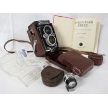 Franke & Heidecke Rolleiflex twin lens reflex camera, DBP 1759410 DBGM, Carl Zeiss Planar 75mm 1:3.5