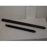 A mahogany and brass single draw telescope signed G. Adams LONDON (length closed 100cm, diameter