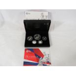 Royal Mint 2013 Britannia Collection five-coin silver proof set with presentation case and booklet