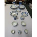 T.G.Green & Co Ltd blue and white Cornish kitchen ware with green stamp to base including storage