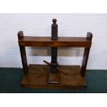 19th century mahogany clothes press, dimensions of platen 66cm x 34cm