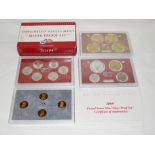 United States Mint 2009 Silver Proof Set, eighteen coins, alloy and some silver, contained in four