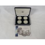 The Royal Mint Britannia Design one ounce silver bullion four-coin set, £2 denomination, with