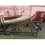 5' antique French brass and iron bedstead in green finish (bought in 2002 from Victorian dreams