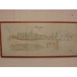 1:20 scale plan for motorboot klasse 'C' chefboot, stamped Dezember 1912, Kaiserliche Werft Kiel